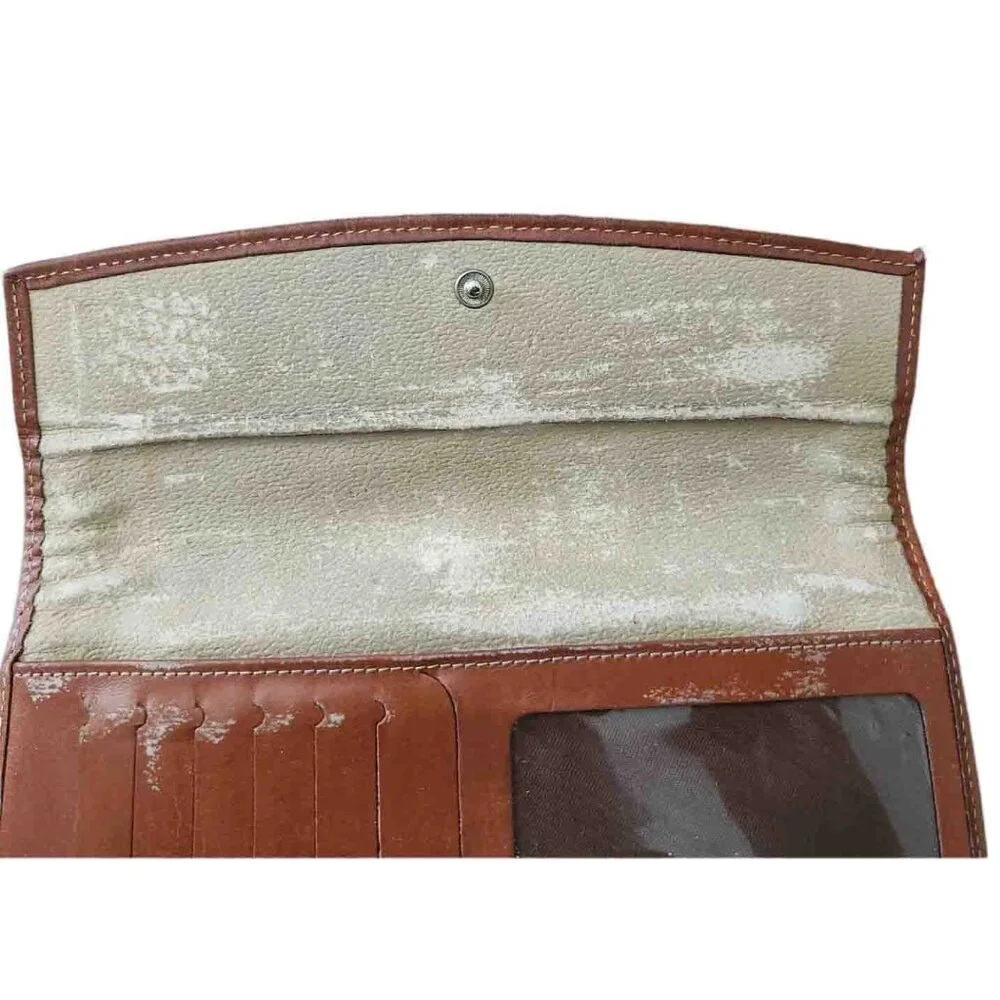 VTG Dooney & Bourke All Weather Leather Trifold Checkbook Wallet Clutch - Picture 7 of 13